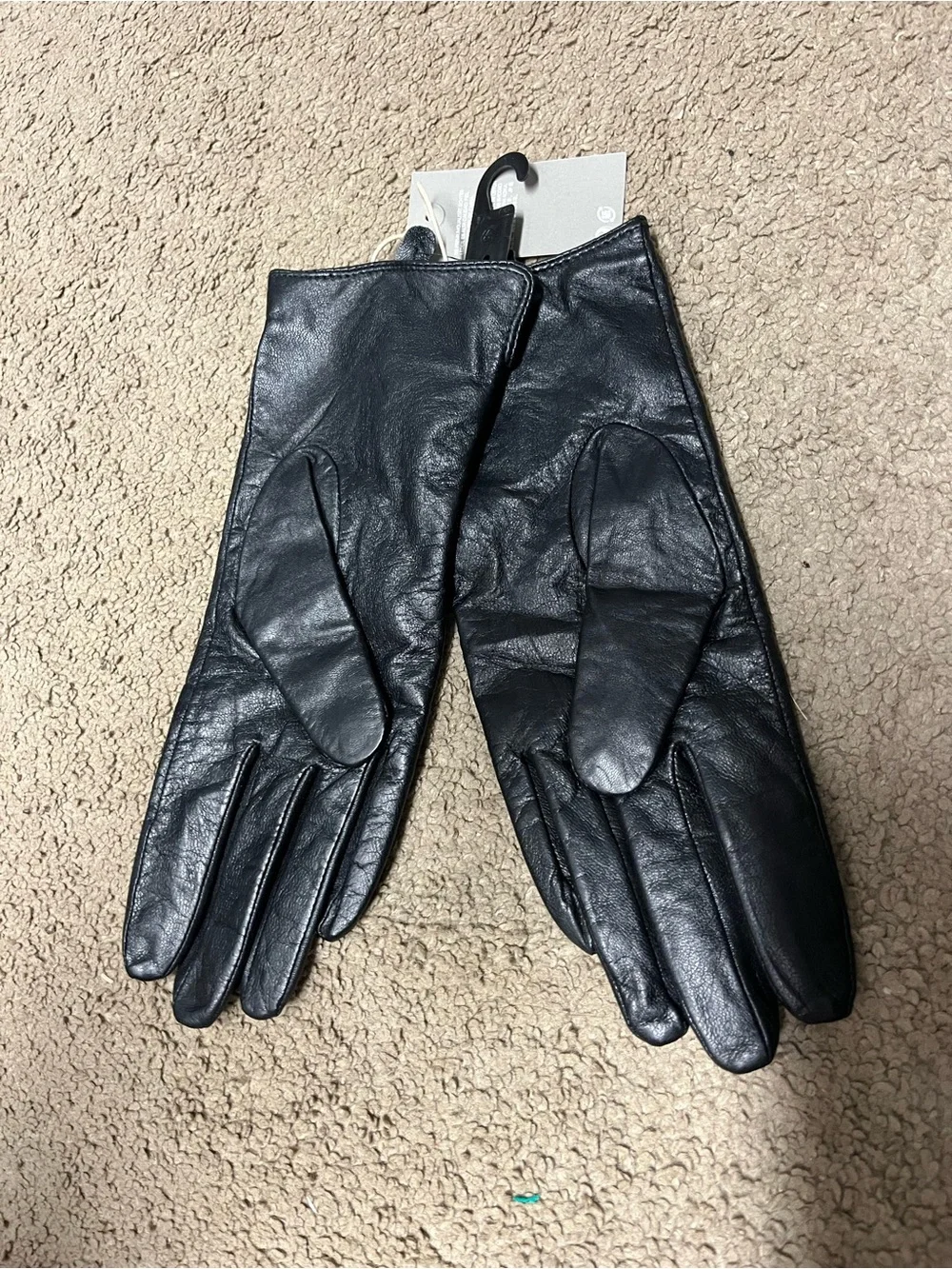 H&M Men's Black Genuine Leather Gloves